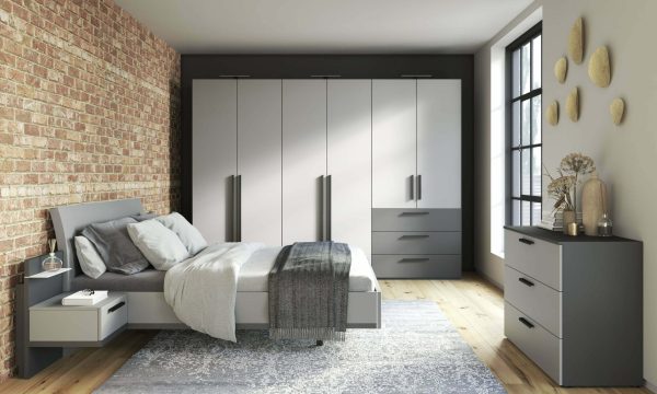 HORIZONT 100 Drehtürenschrank / ALEGRO2 Schubkastenkommode / CONCEPT ME 500 Bettanlage